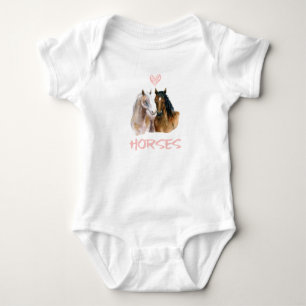 I Liebe Pferde Portrait Baby Strampler