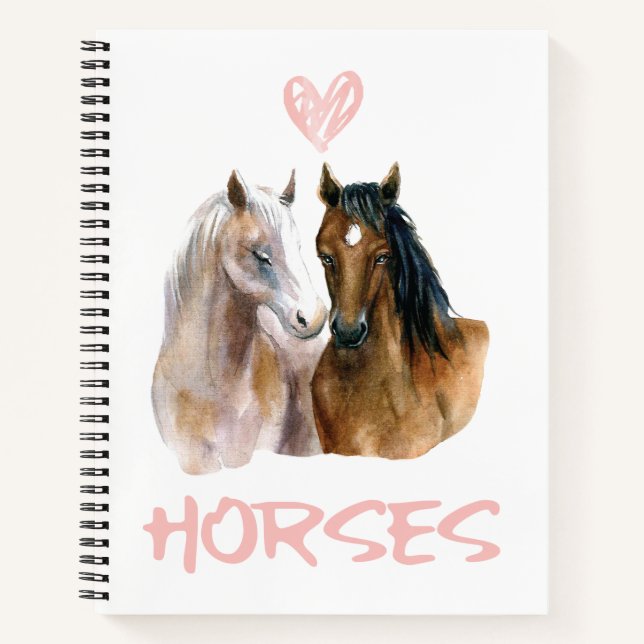 I Liebe Pferde Portrait Notizbuch (Vorderseite)