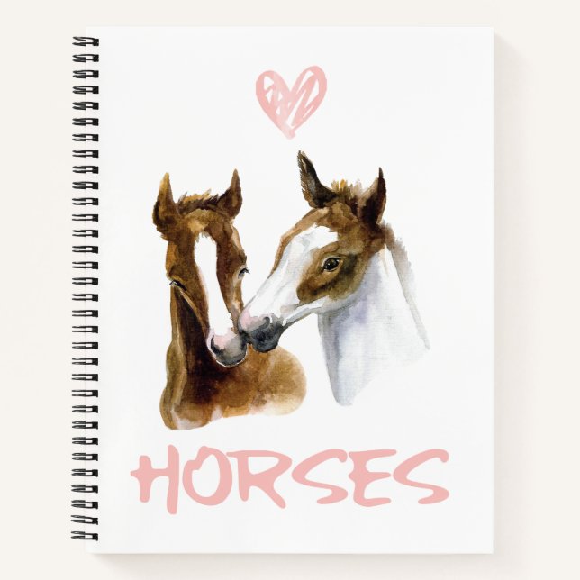 I Liebe Pferde Portrait Notizbuch (Vorderseite)