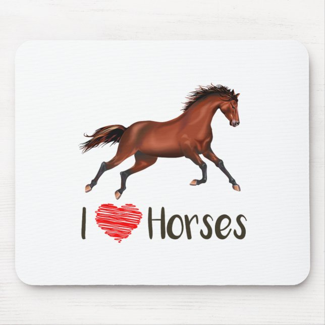 I Liebe Pferde Reiten Reiten Reitsport Mousepad (Vorne)