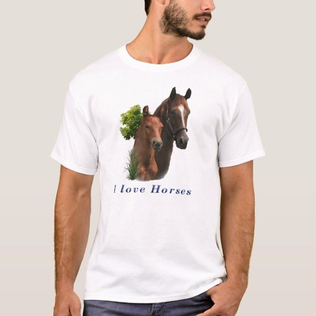 I Liebe Pferde T-Shirt (Vorderseite)