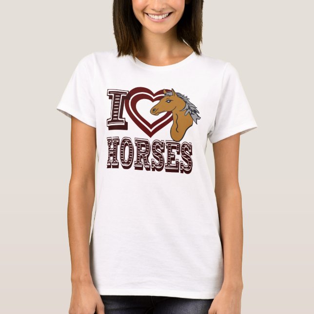 I Liebe Pferde T-Shirt (Vorderseite)