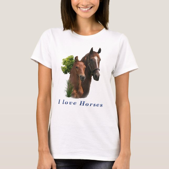 I Liebe Pferde T-Shirt (Vorderseite)