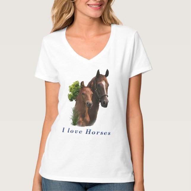 I Liebe Pferde T-Shirt (Vorderseite)