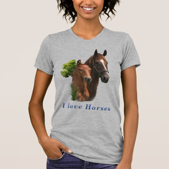 I Liebe Pferde T-Shirt (Vorderseite)