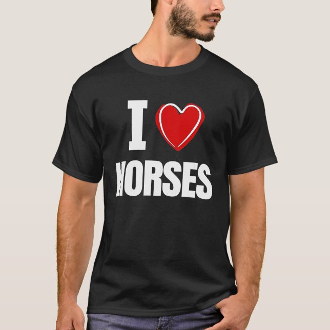 I Liebe Pferde T-Shirt (Vorderseite)