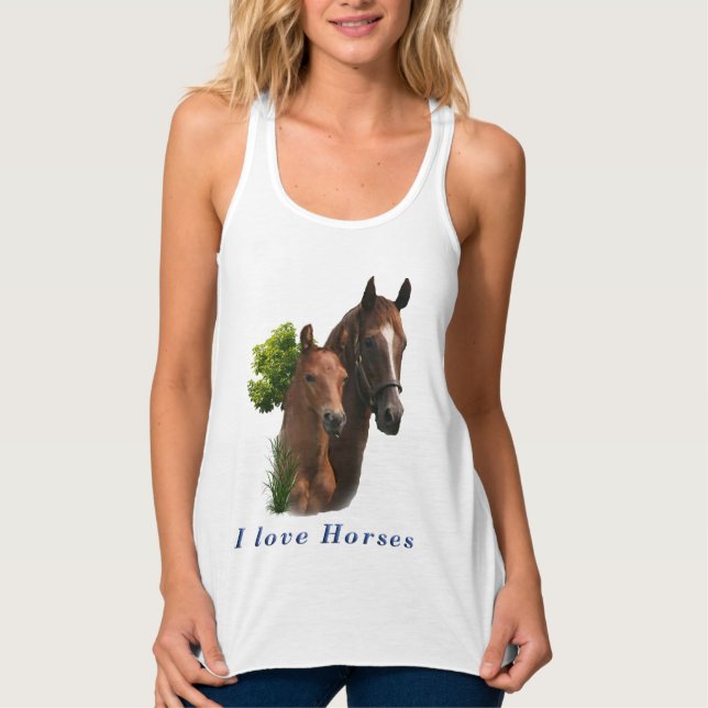 I Liebe Pferde Tank Top (Vorderseite)