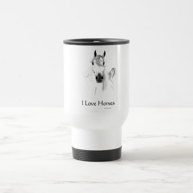 I Liebe-PferdeTasse Reisebecher (Mittel)