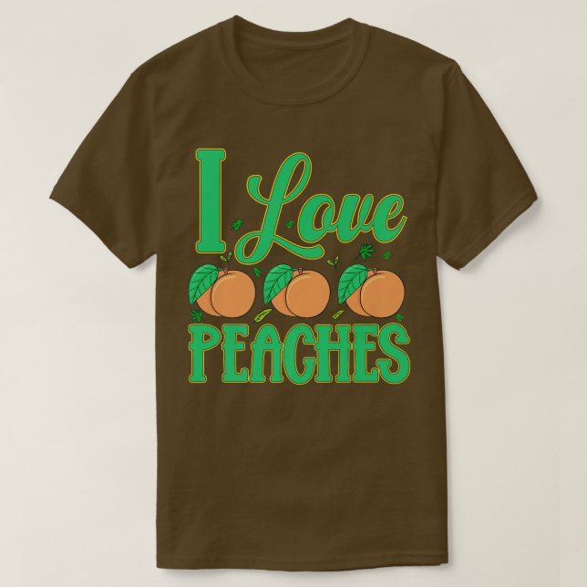 I Liebe Pfirsiche Obst Gemüse Vegan T-Shirt (Design vorne)