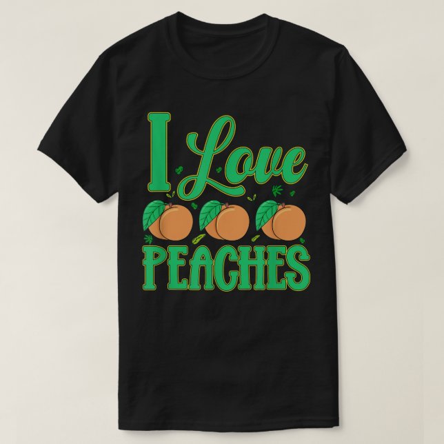 I Liebe Pfirsiche Obst Gemüse Veganer T - Shirt (Design vorne)