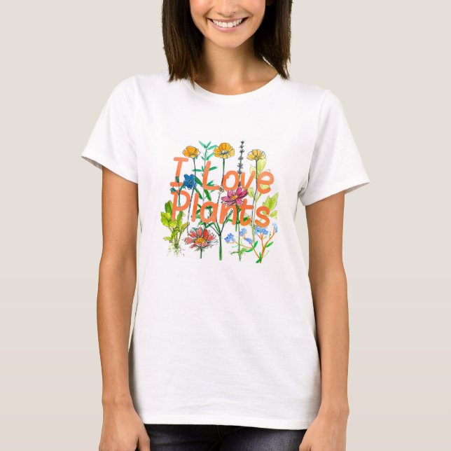 I Liebe Pflanze Gartenarbeit California Poppies Kr T-Shirt (Vorderseite)