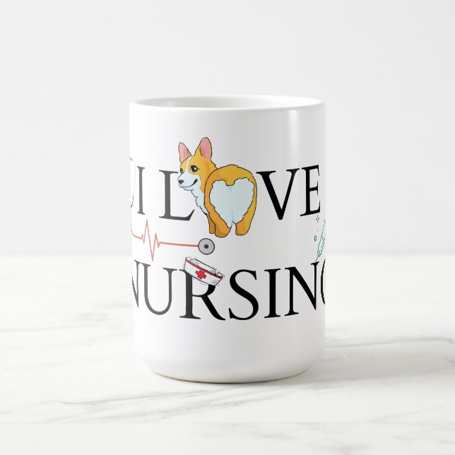 I Liebe Pflege Corgi Tasse (Mittel)