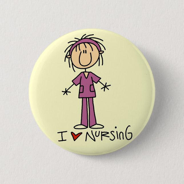 I Liebe-pflegent-shirts und Geschenke Button (Vorderseite)