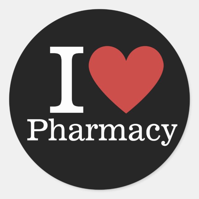 I ❤️ Liebe Pharmacy for Students/Faculty CUSTOM Runder Aufkleber (Vorderseite)