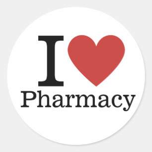 I ❤️ Liebe Pharmacy for Students/Faculty CUSTOM Runder Aufkleber
