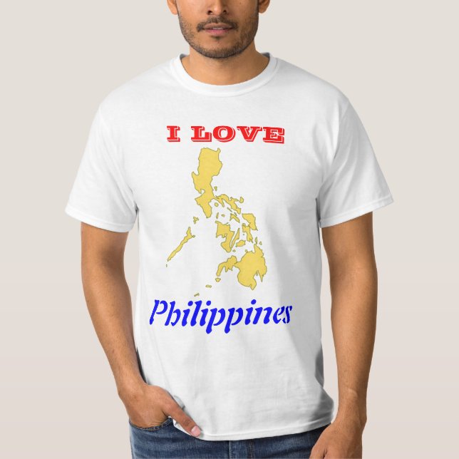 I Liebe Philippinen mit Karte T-Shirt (Vorderseite)