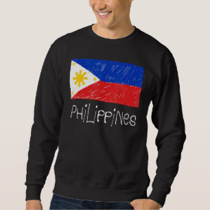 I Liebe Philippinen Philippinische Flagge Vintag P Sweatshirt