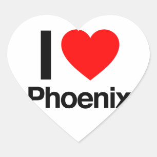i Liebe Phoenix Herz-Aufkleber