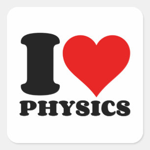 I LIEBE PHYSICS QUADRATISCHER AUFKLEBER