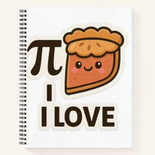 I Liebe Pi Sticker - Niedliche Mathematik & Pie Pu Notizbuch