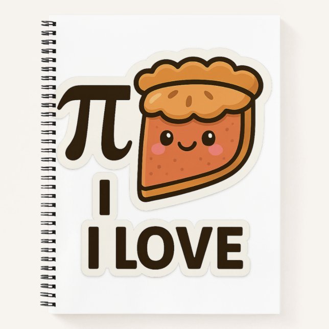 I Liebe Pi Sticker - Niedliche Mathematik & Pie Pu Notizbuch (Vorderseite)