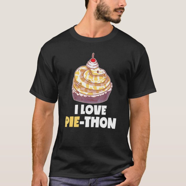 I Liebe Pi thon Ball Python Pie Cake Pet Schlange  T-Shirt (Vorderseite)