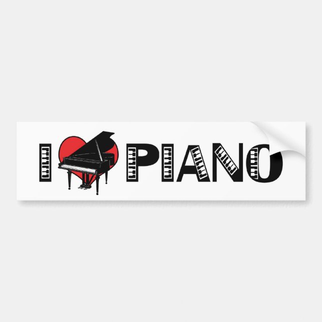 I Liebe Piano Autoaufkleber (Vorne)