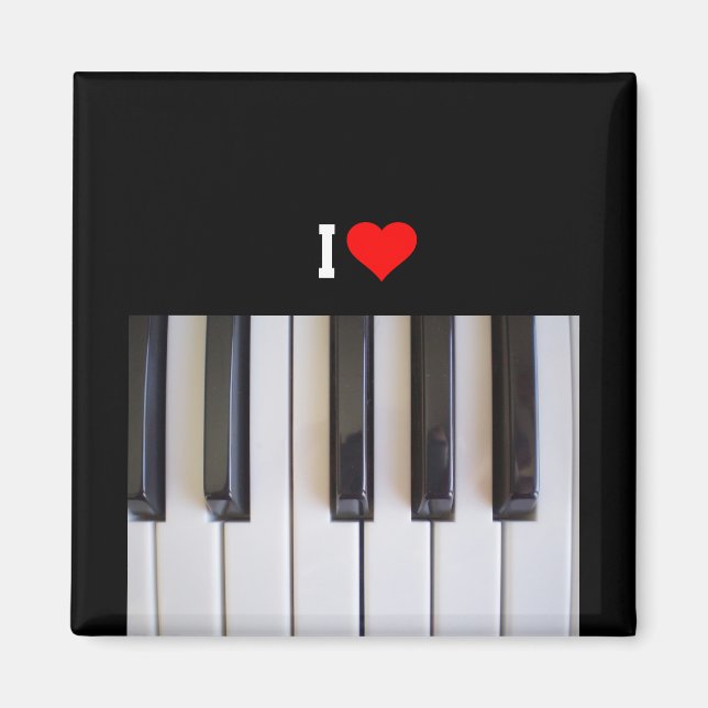 I Liebe Piano, buntes, beliebtes Design Magnet (Vorne)
