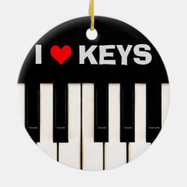 I Liebe Piano Keys Keramikornament