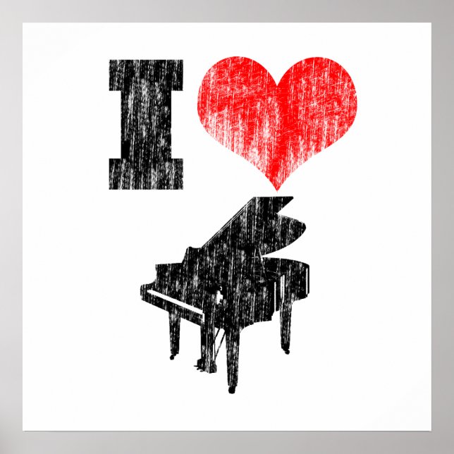 I Liebe Piano Poster (Vorne)