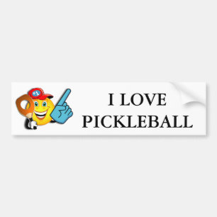 I Liebe Pickleball Autoaufkleber