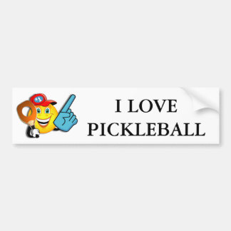 I Liebe Pickleball Autoaufkleber