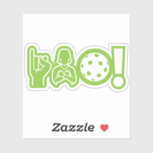 I Liebe Pickleball (Deaf-Aufkleber) Aufkleber