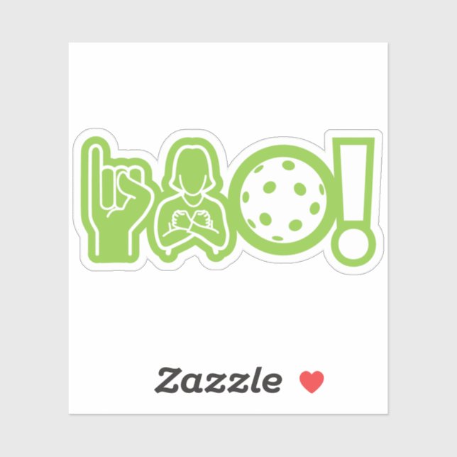 I Liebe Pickleball (Deaf-Aufkleber) Aufkleber (Blatt)