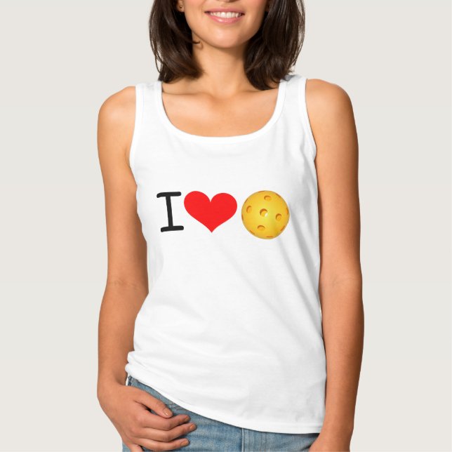 "I Liebe Pickleball" - Frauenführerschaft T-Shirt (Vorderseite)