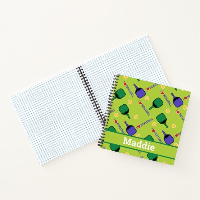 I Liebe Pickleball Green Notebook Notizbuch (Innenseite)