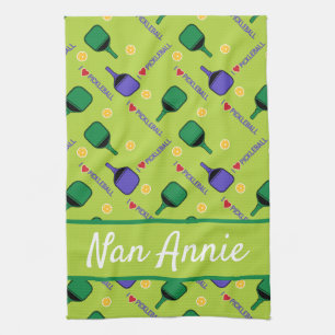 I Liebe Pickleball grün Geschirrtuch