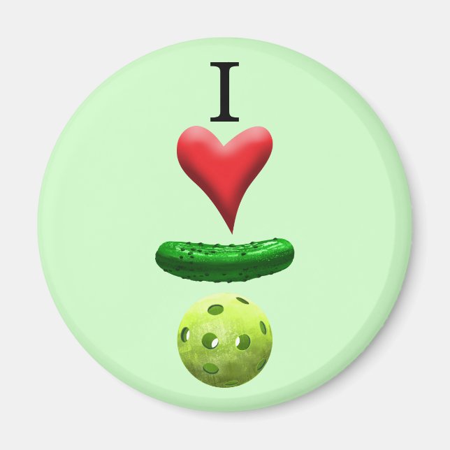 I Liebe Pickleball - Grün - Magnet (Vorne)