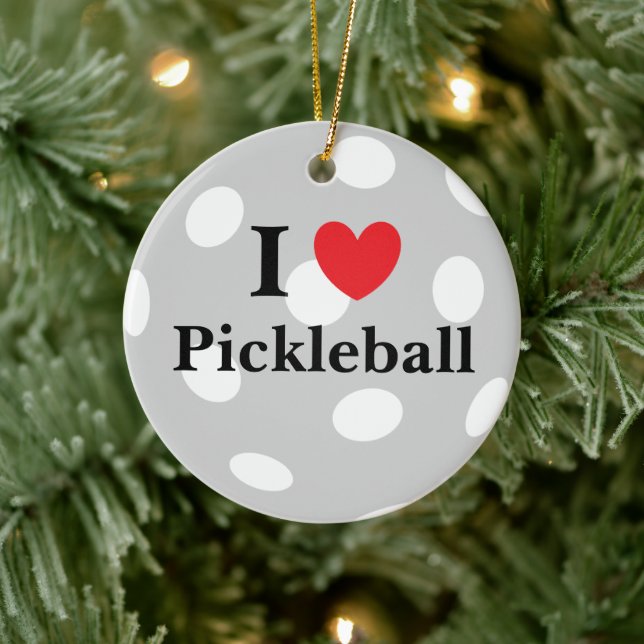"I Liebe Pickleball" Keramik Ornament (Baum)