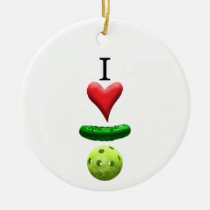 I Liebe Pickleball - Keramik Ornament