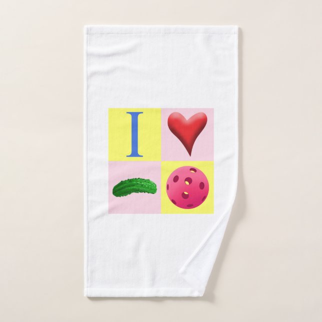 I Liebe Pickleball Logo mit Rosa-Schweiss-Tuch Handtuch (Handtuch)