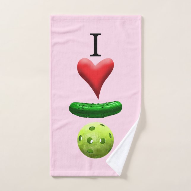 I Liebe Pickleball-Logo - Rosa Sweattuch Handtuch (Handtuch)