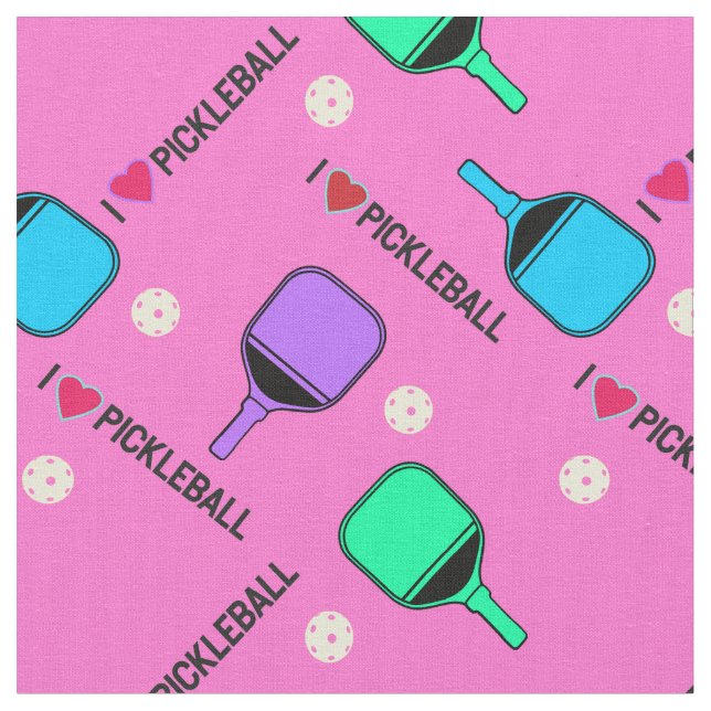 I Liebe pickleball pastel pink Stoff (Nahaufnahme)