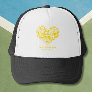 I Liebe Pickleball Personalisiert Name Word Art He Truckerkappe