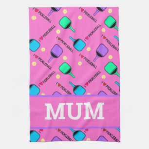 I Liebe Pickleball pink Küchentücher