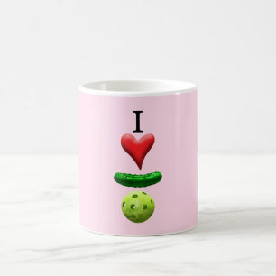 I Liebe Pickleball - Rosa Kaffeetasse