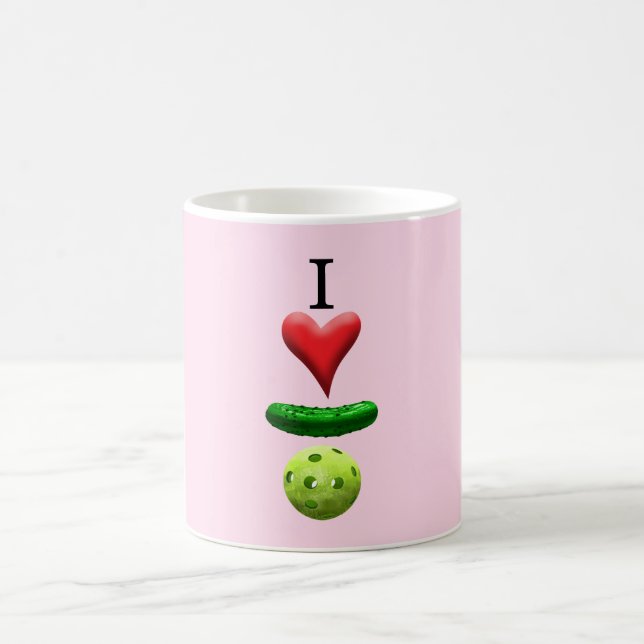 I Liebe Pickleball - Rosa Kaffeetasse (Mittel)