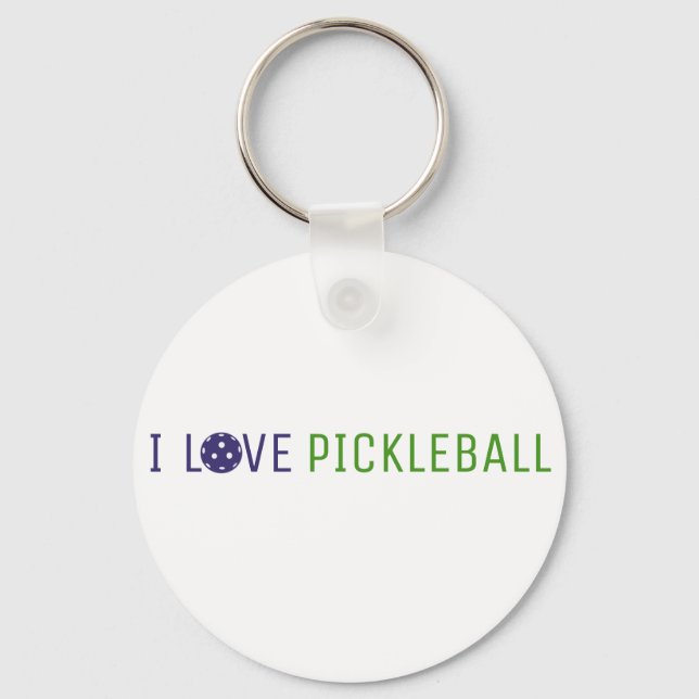 I Liebe Pickleball Schlüsselanhänger (Vorderseite)
