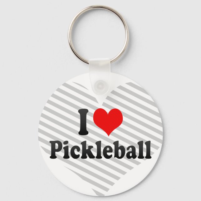 I Liebe Pickleball Schlüsselanhänger (Vorderseite)