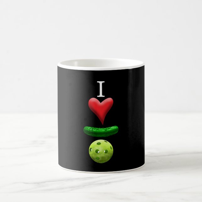 I Liebe Pickleball - Schwarz Kaffeetasse (Mittel)